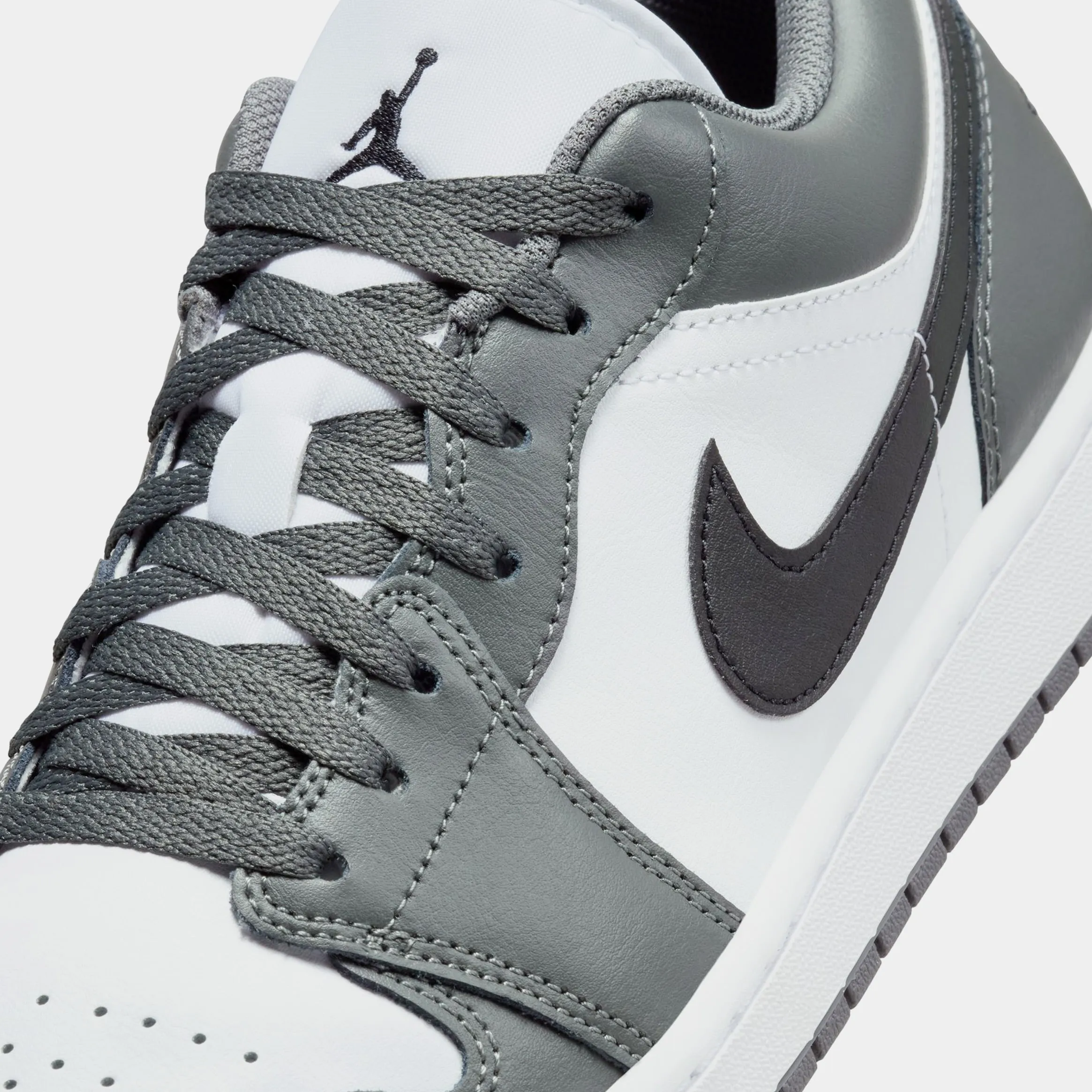 Air Jordan 1 Retro Low Iron Grey Mens Lifestyle Shoes (White/Iron Grey/Black)