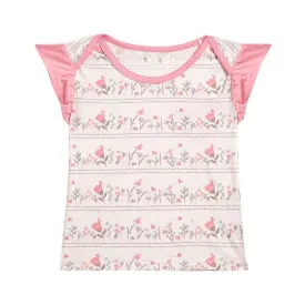 Baby Girl Flower Print Half Sleeve Top