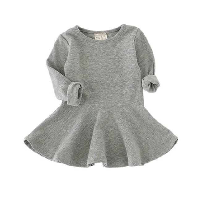 Baby Girls Dresses Autumn Long Sleeve Spring Toddler Dress Girls O-neck Ruffles Dress