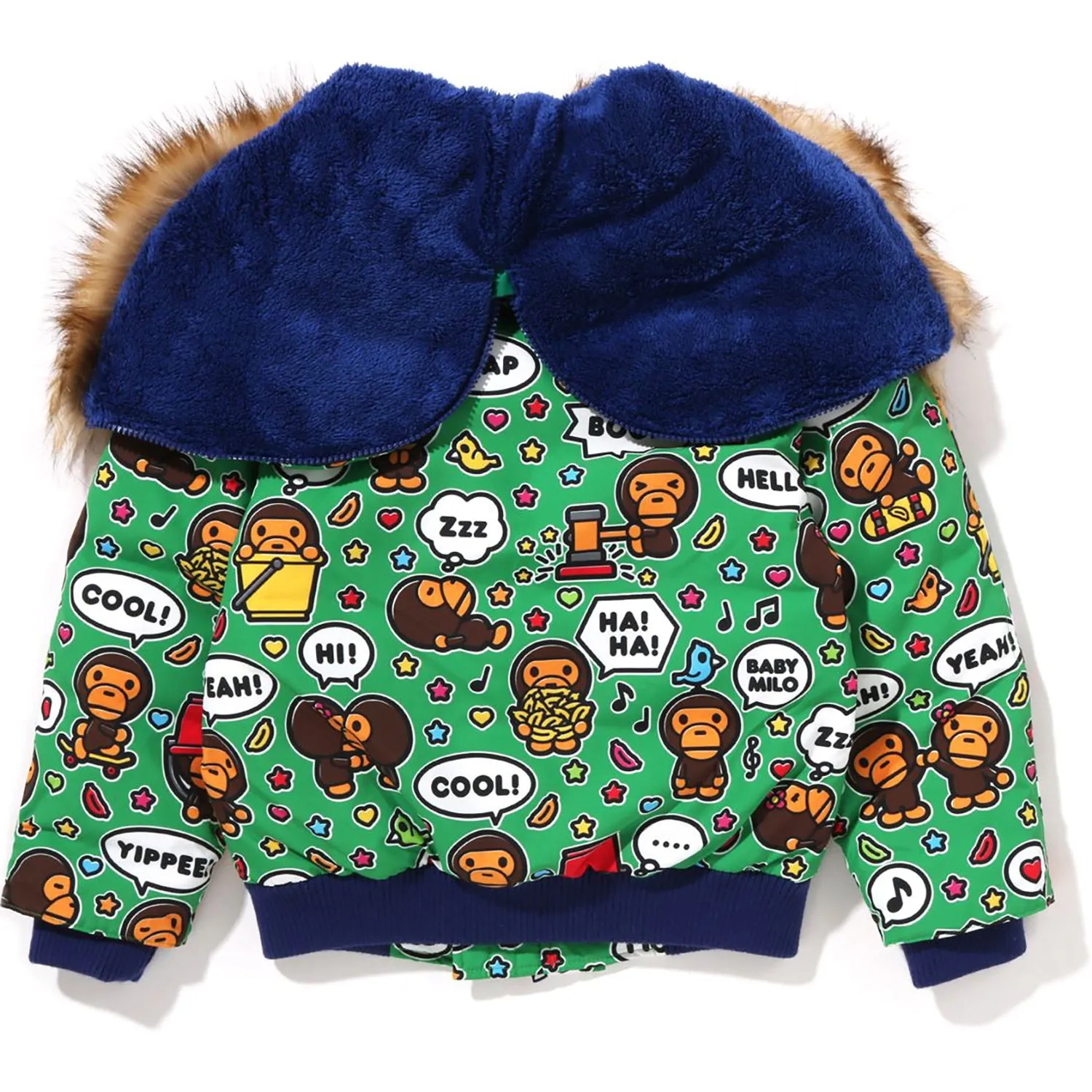 BABY MILO SPEECH BALLOON HOODIE DOWN JACKET KIDS