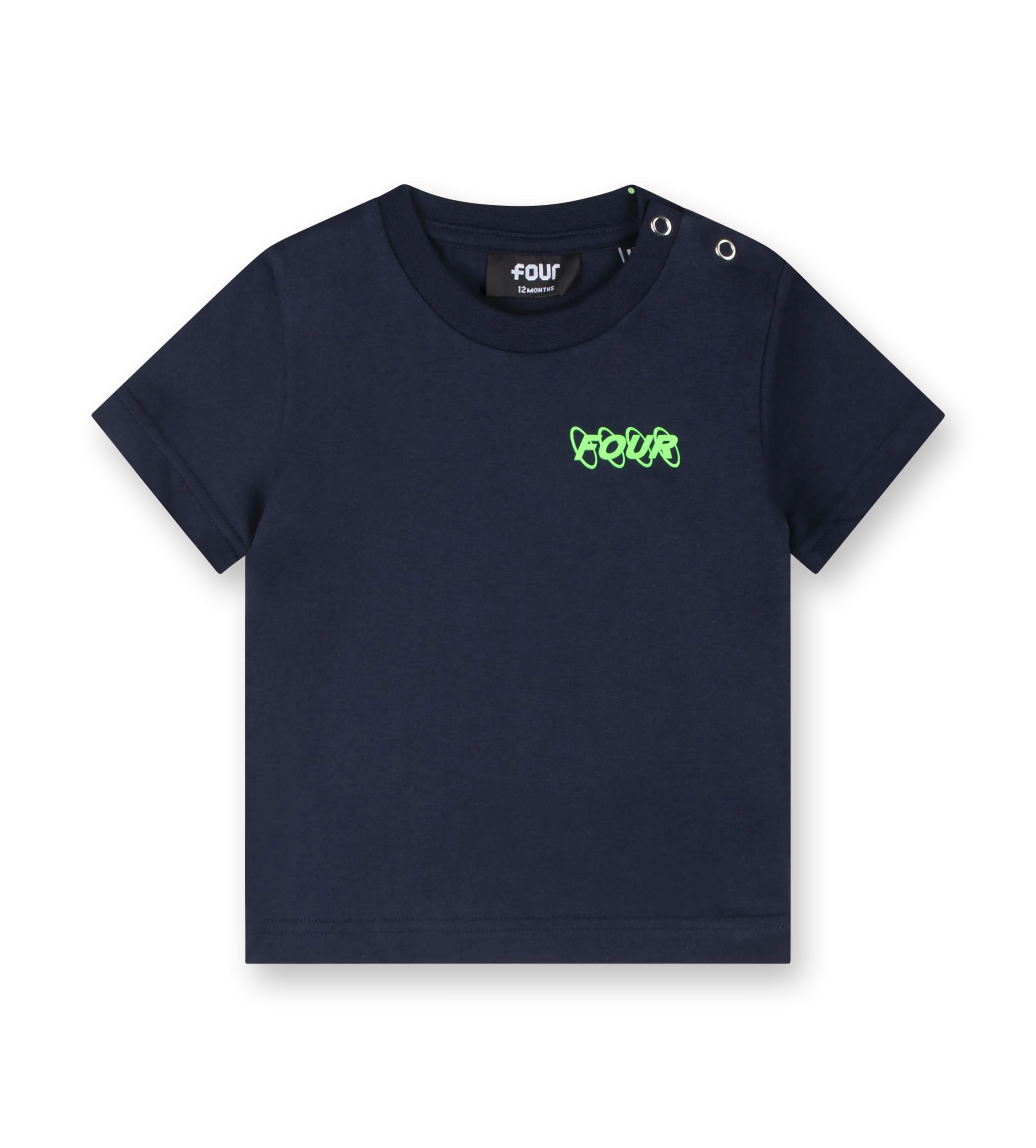 Baby Neon Green Circles Logo T-shirt Marine Blue