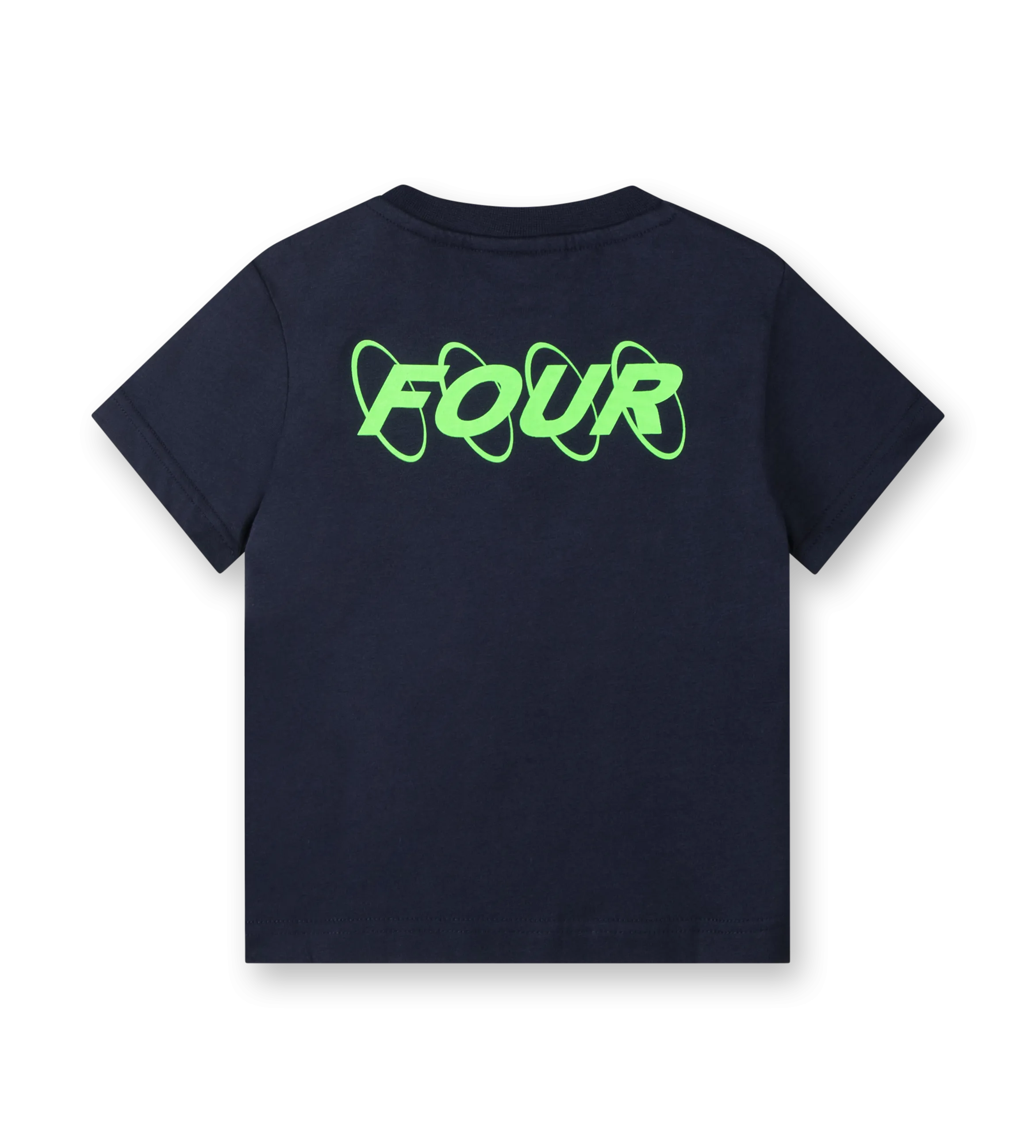 Baby Neon Green Circles Logo T-shirt Marine Blue