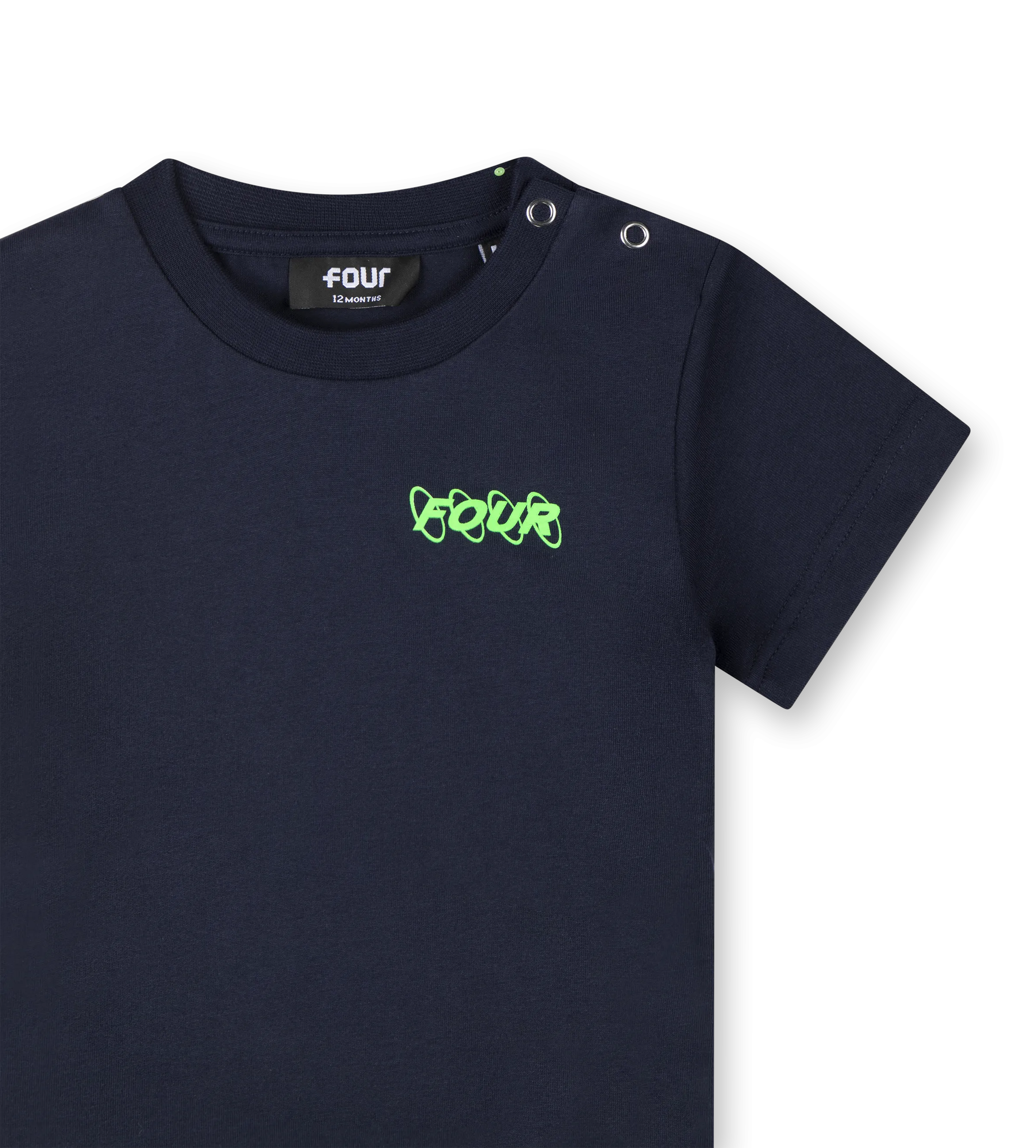 Baby Neon Green Circles Logo T-shirt Marine Blue