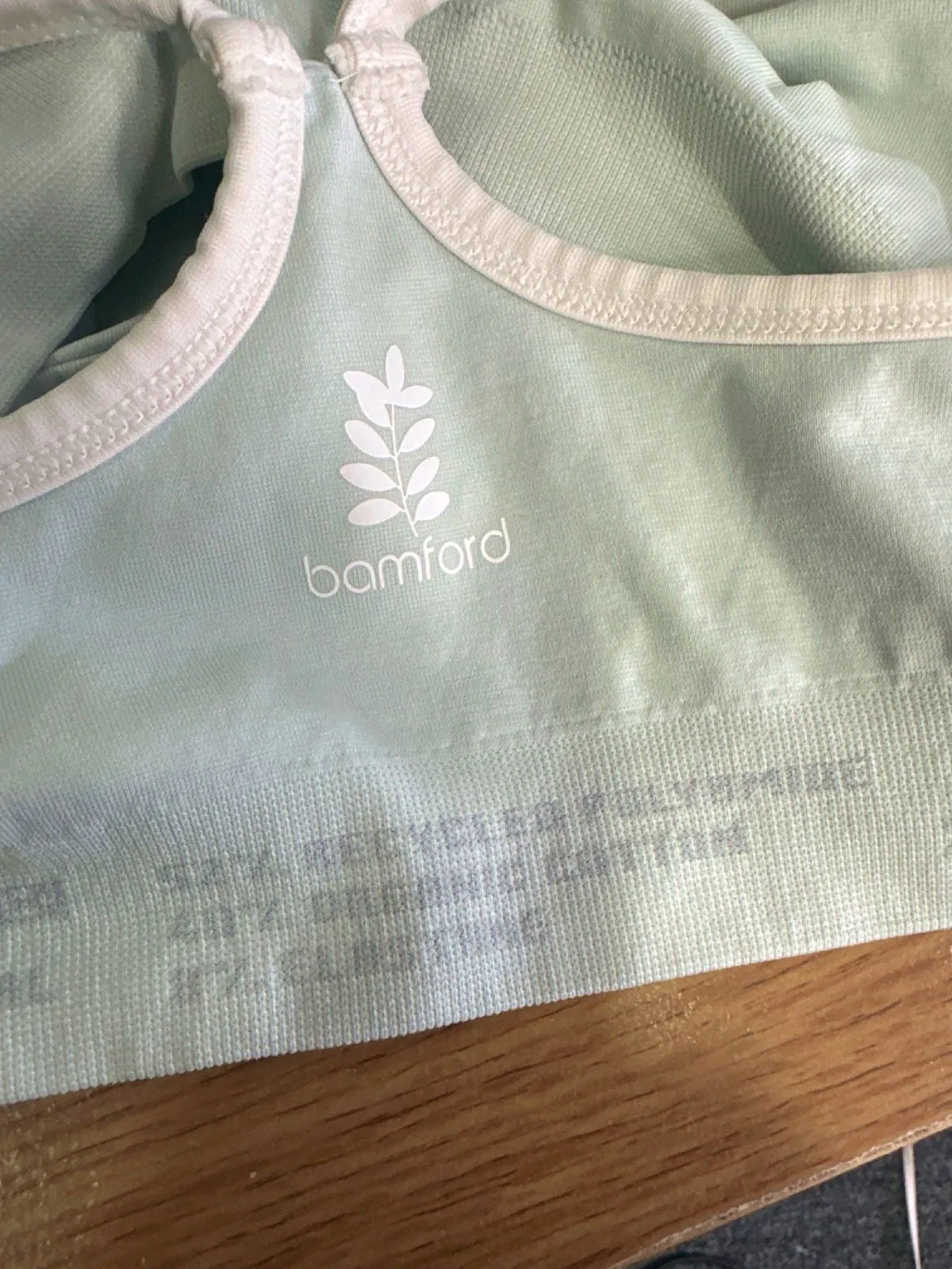 Bamford Sage Green Activewear Bra Top UK XS