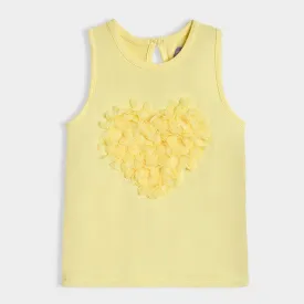 Bloom Yellow Solid Vest for Girl