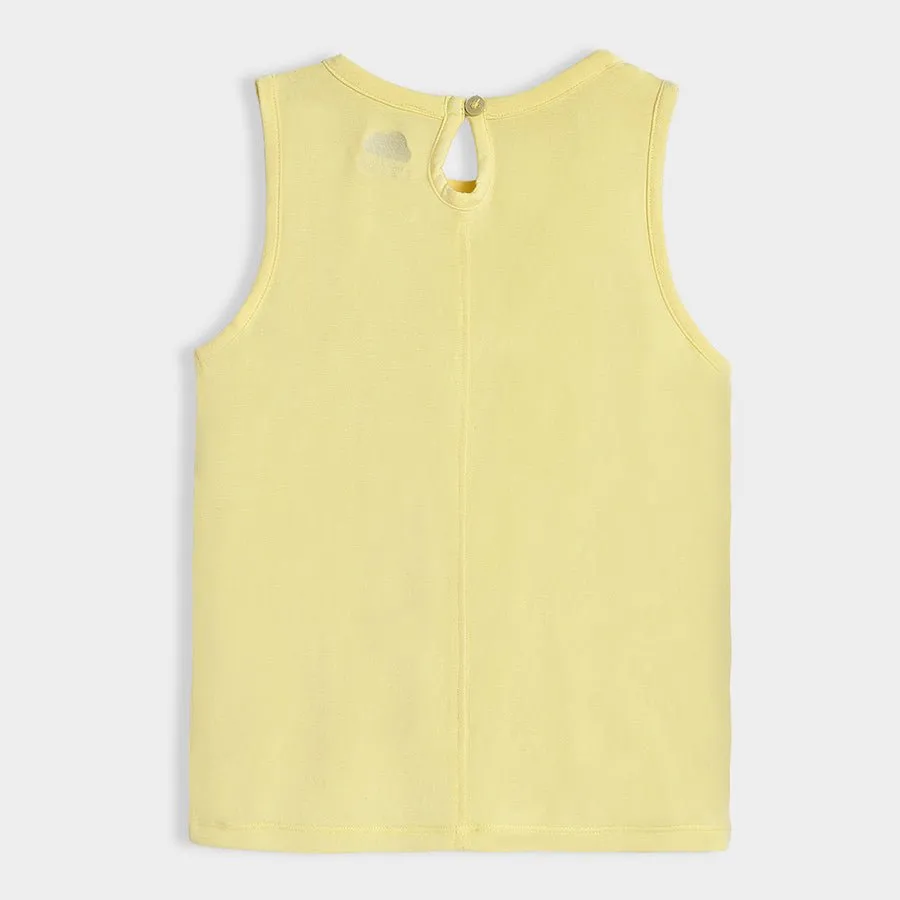 Bloom Yellow Solid Vest for Girl