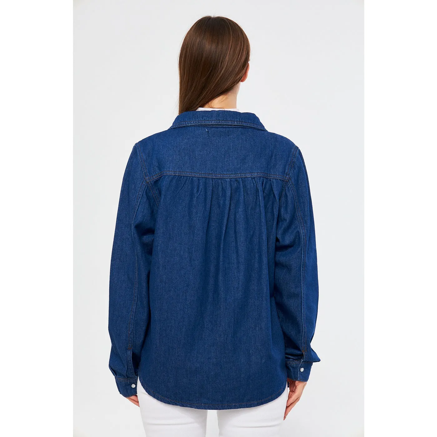 Blue Oversized Denim Shacket