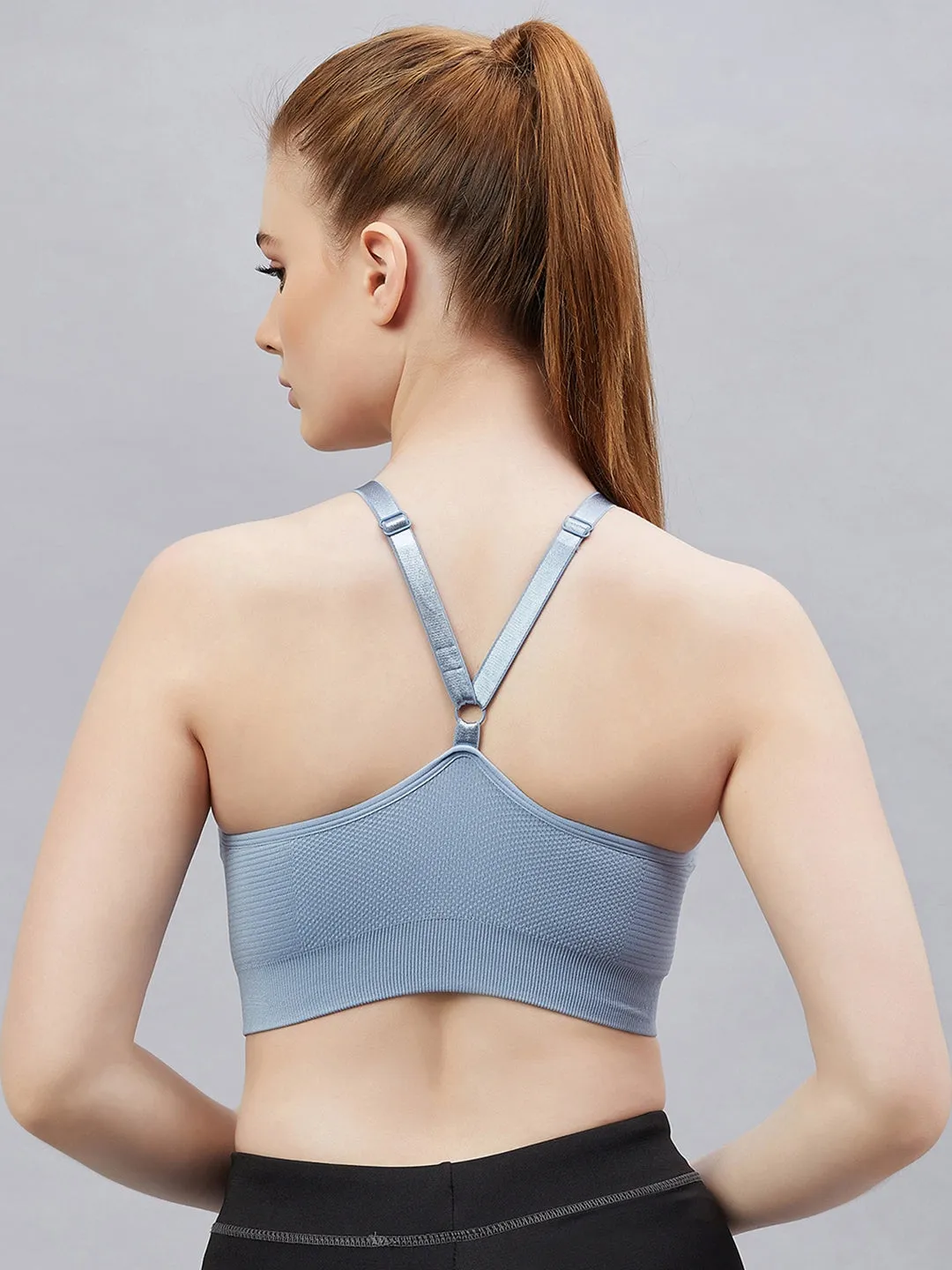 C9 Airwear Cross Back Seamless Full Coverage Sport Bra for women - Blue