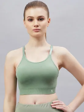 C9 Airwear Cross Back Seamless Full Coverage Sport Bra - Green