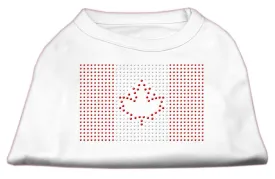 Canadian Flag Rhinestone Shirts White XXL (18)