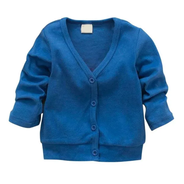 Child Boys Girls V-neck Cardigan Thick Cotton Jacket Coat Casual Comfortable SL01