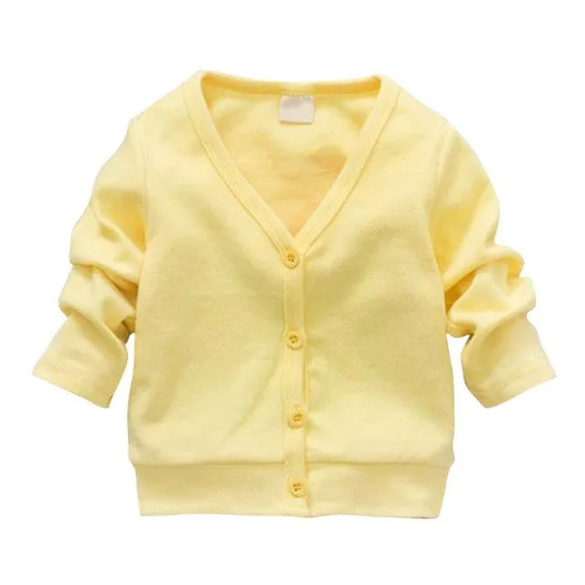 Child Boys Girls V-neck Cardigan Thick Cotton Jacket Coat Casual Comfortable SL01