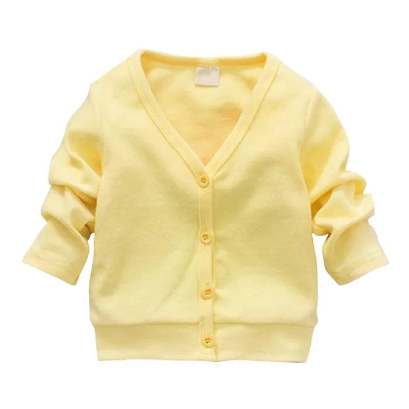 Child Boys Girls V-neck Cardigan Thick Cotton Jacket Coat Casual Comfortable SL01