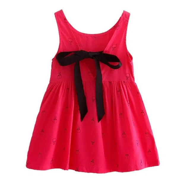 Children Kids Girl Summer Dress Kids Teens Sleeves Printing Pattern cotton dress clothes Vestidos