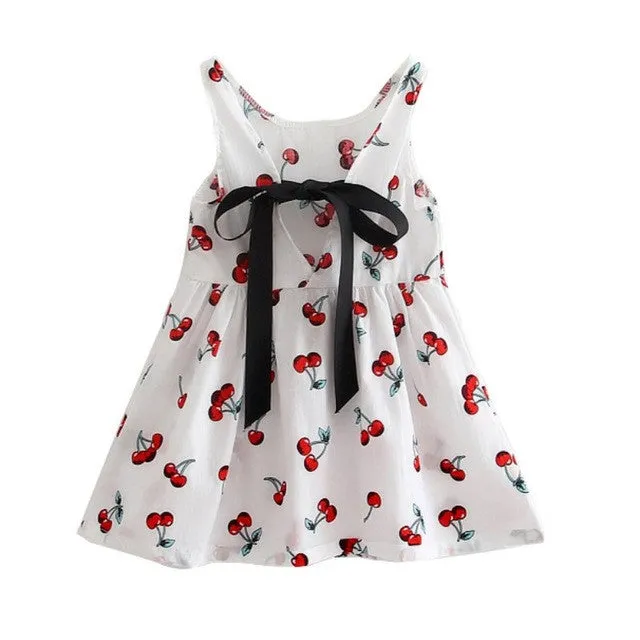 Children Kids Girl Summer Dress Kids Teens Sleeves Printing Pattern cotton dress clothes Vestidos