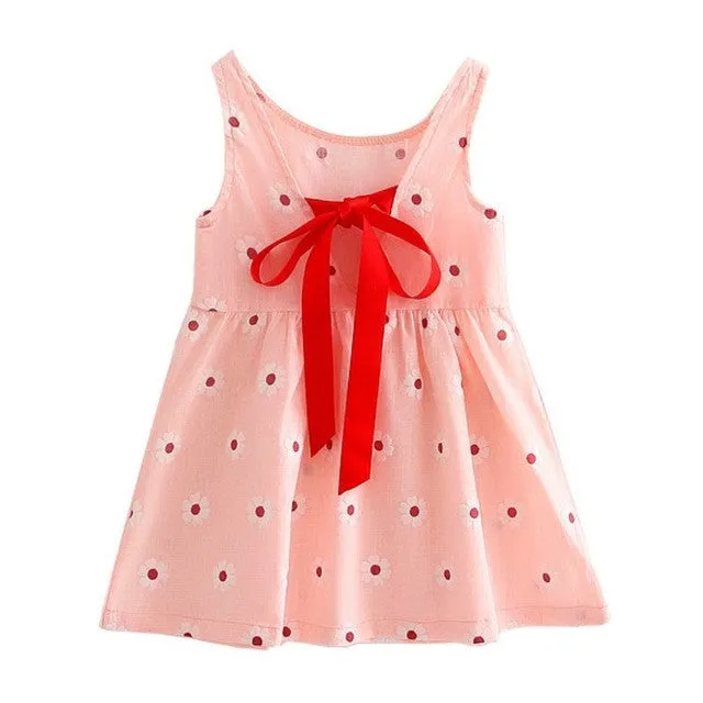 Children Kids Girl Summer Dress Kids Teens Sleeves Printing Pattern cotton dress clothes Vestidos