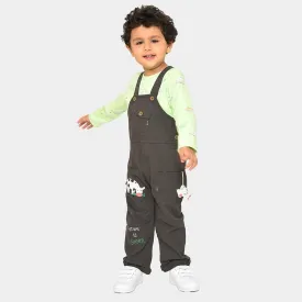 Farm Friends Green T-Shirt With Black Dungaree Set