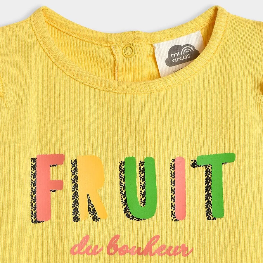 Fruits Love Yellow Top & Pajama Set