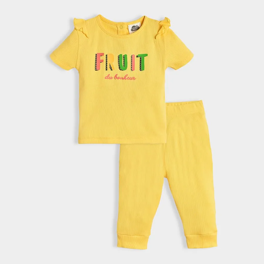 Fruits Love Yellow Top & Pajama Set