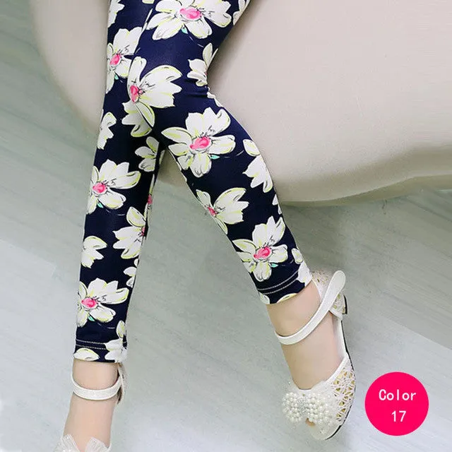 girl pants new arrive printing Flower girls leggings Toddler Classic Leggings  2-14Ybaby girls leggings kids leggings