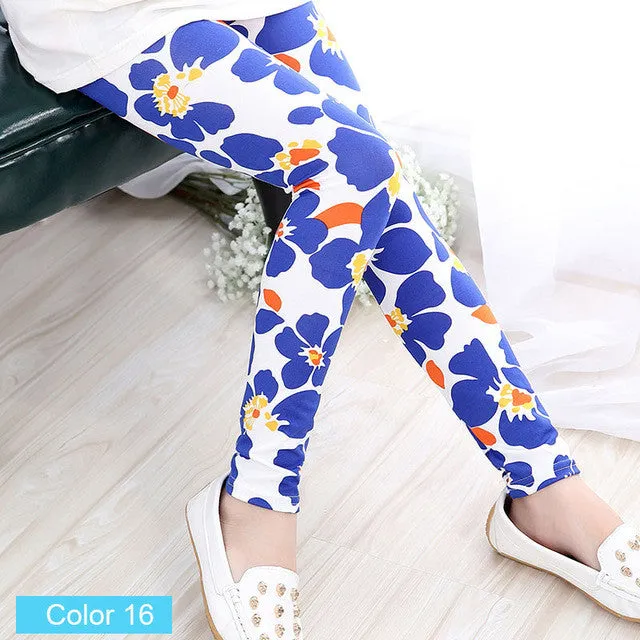 girl pants new arrive printing Flower girls leggings Toddler Classic Leggings  2-14Ybaby girls leggings kids leggings