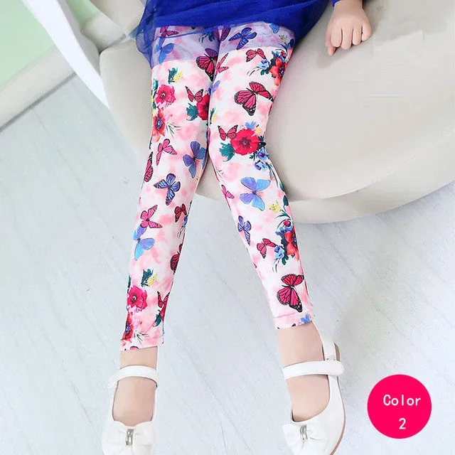 girl pants new arrive printing Flower girls leggings Toddler Classic Leggings  2-14Ybaby girls leggings kids leggings