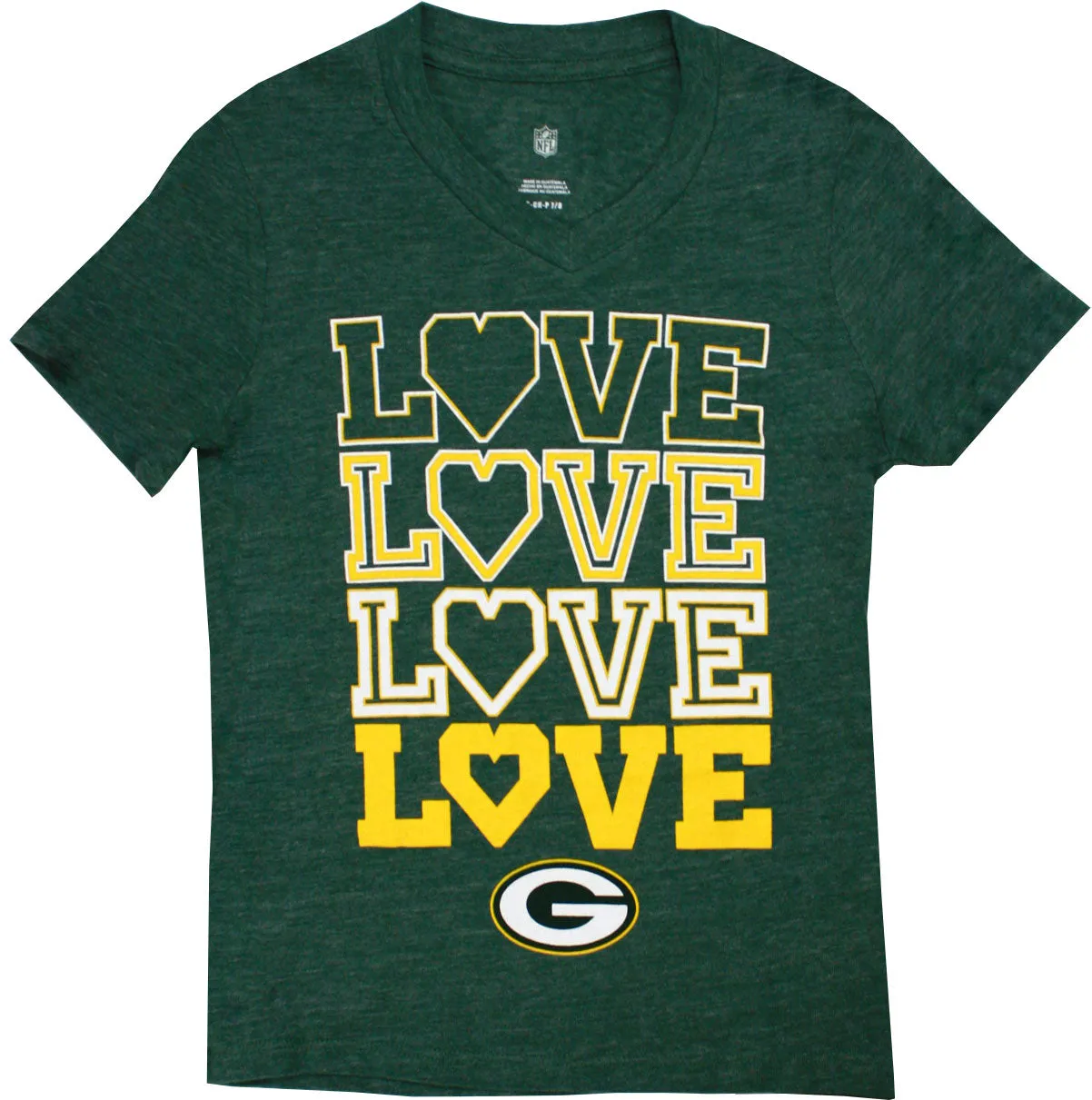 Green Bay Packers Love Girls' Green Shirt