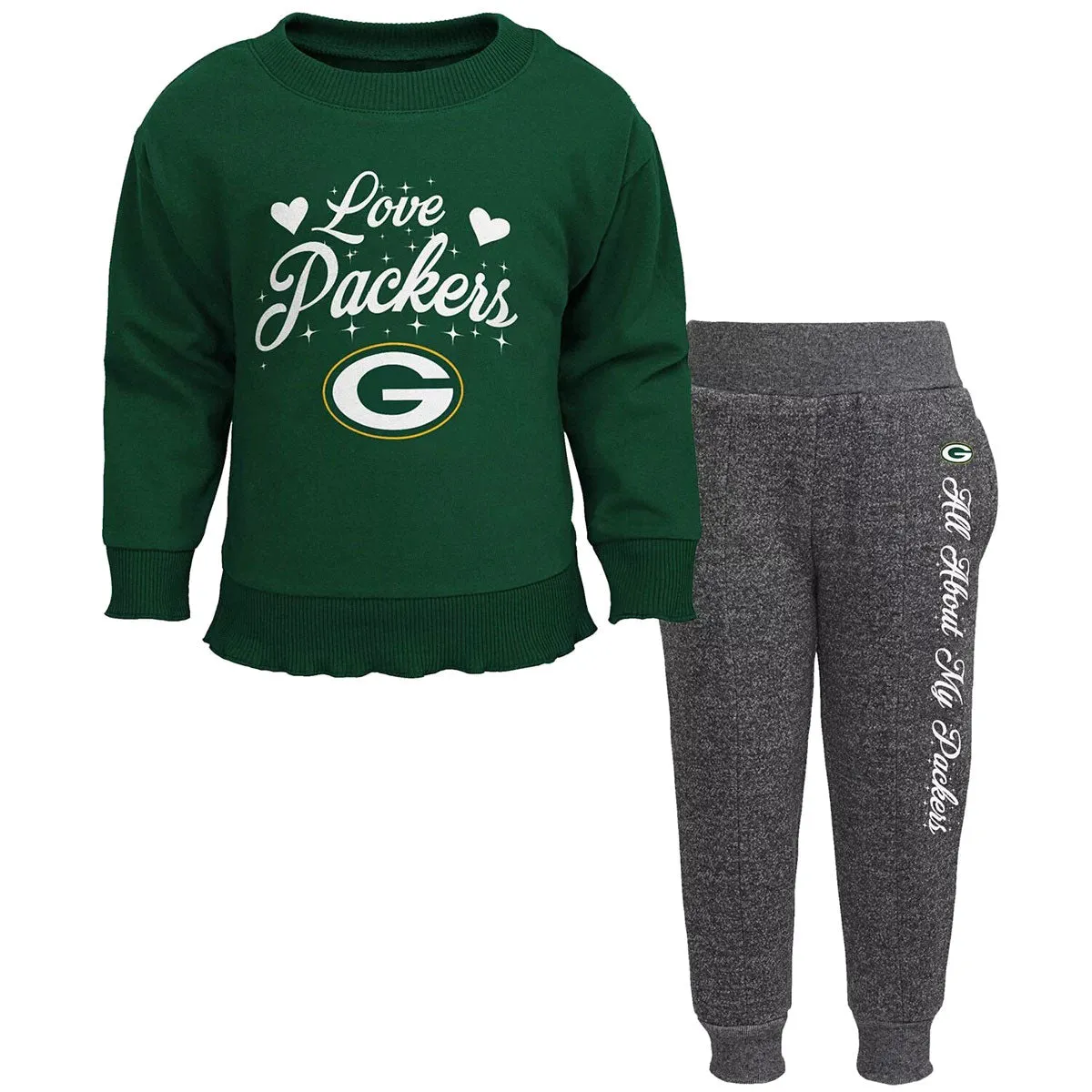 Green Bay Packers Touchdown Love Girls' Long Sleeve Top & Pants Set