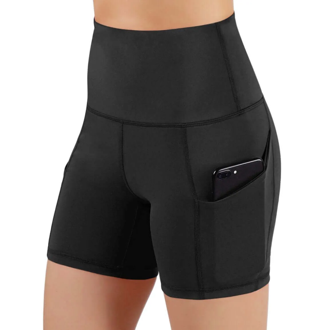 Jolie High-Waisted Athletic Shorts with Hip Pockets