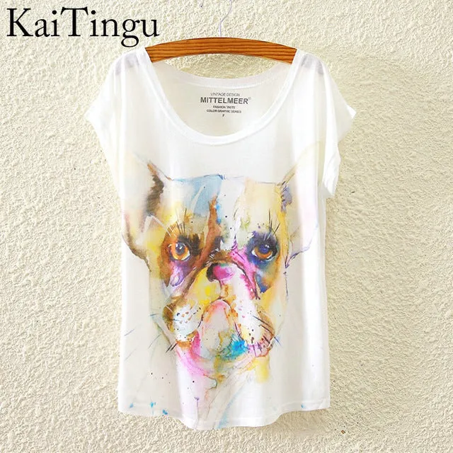 KaiTingu 2017 Brand New Fashion Spring Summer Harajuku Short Sleeve T Shirt Women Tops Eiffel Tower Printed T-shirt White Cloth