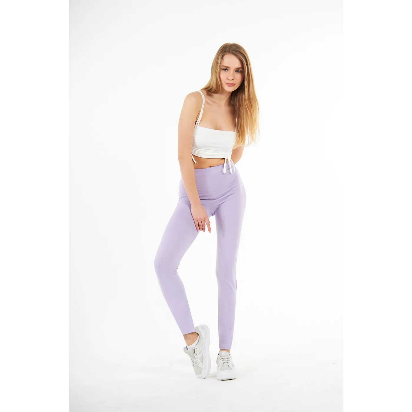 Lilac Cotton Jersey Leggings