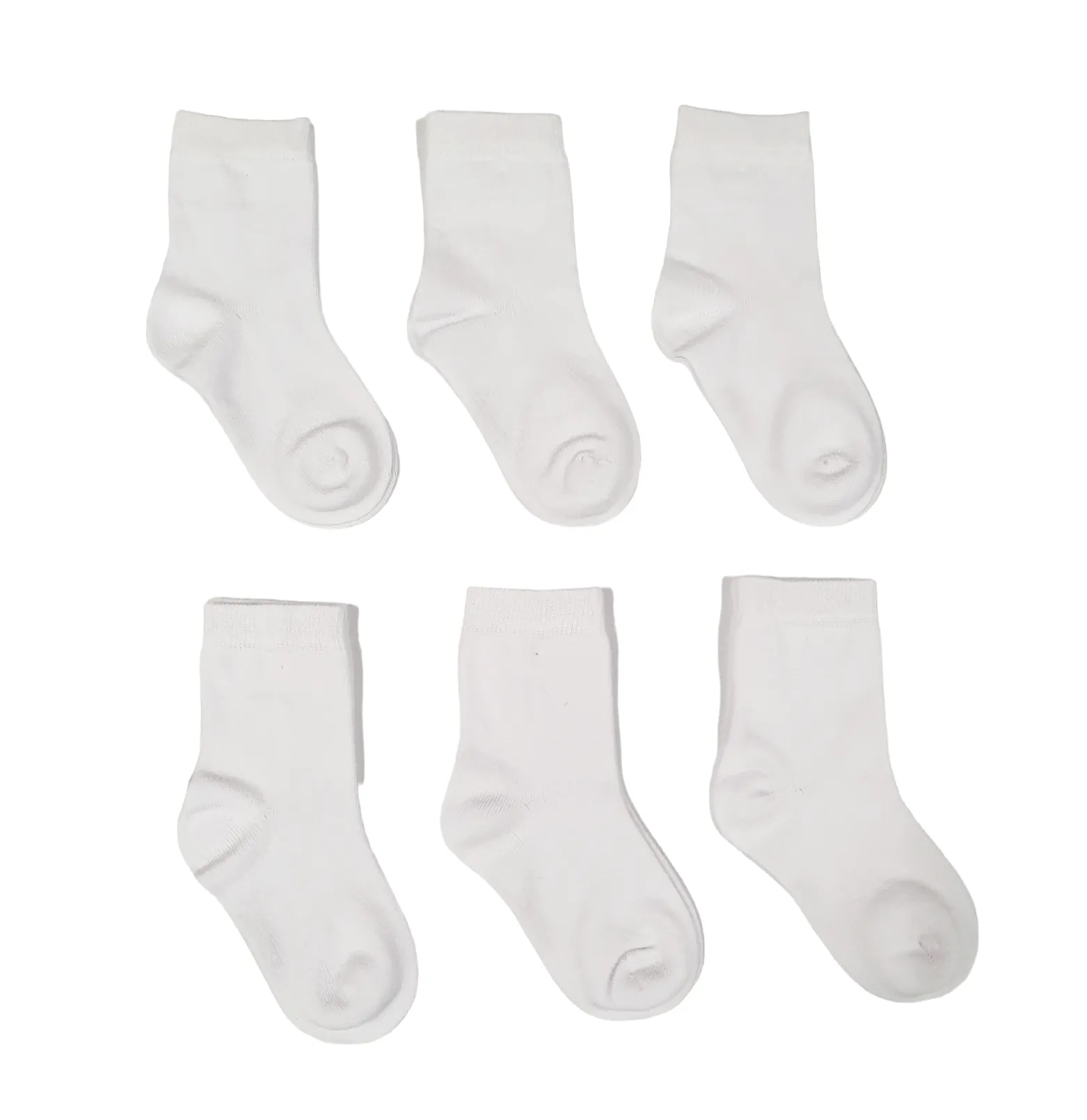 Little Team Seamless Kids Socks White 6Pk (0-10yrs)