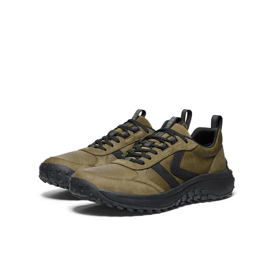 Men's Keen KS86 Leather Sneaker Color: Dark Olive/ Black