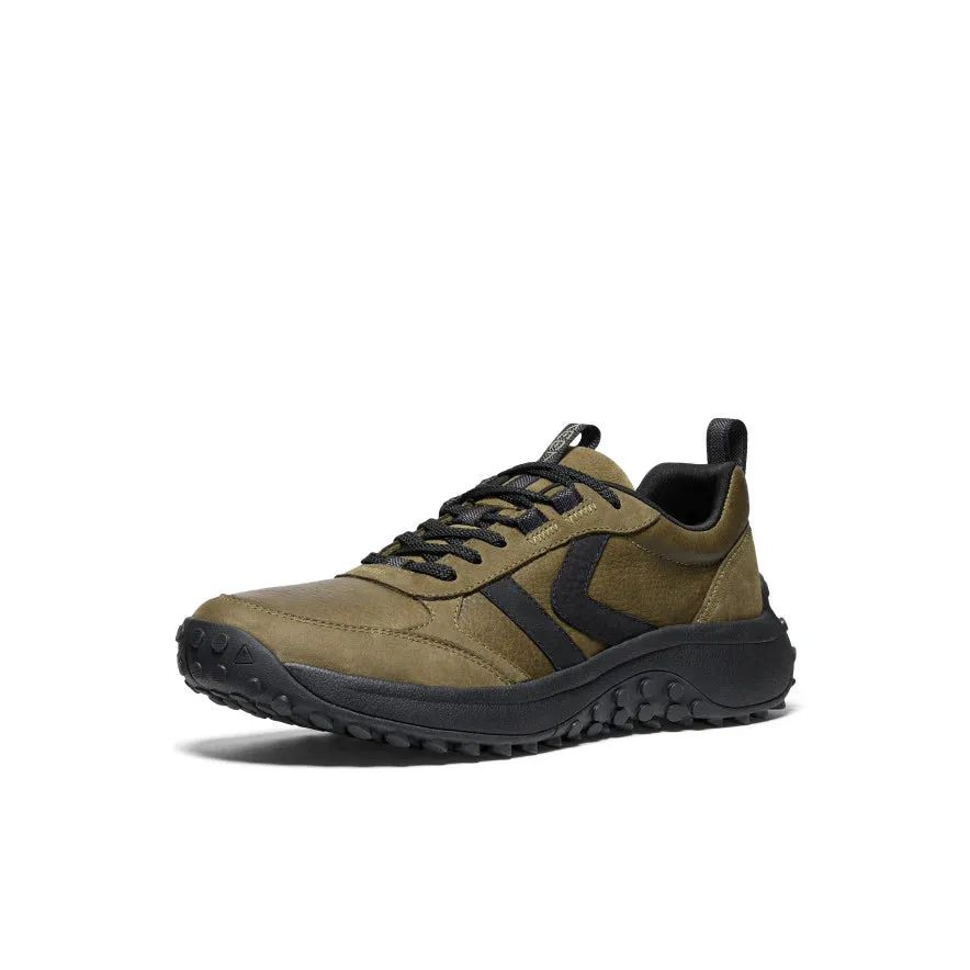 Men's Keen KS86 Leather Sneaker Color: Dark Olive/ Black