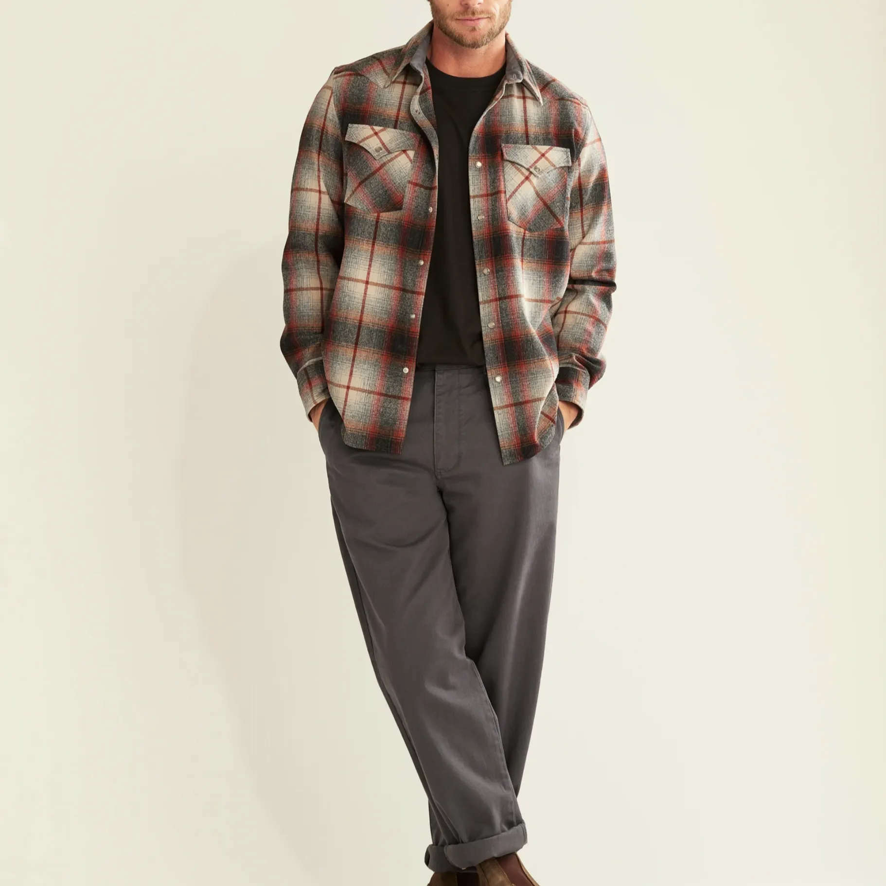 MEN'S PENDLETON PLAID SNAP-FRONT WESTERN CANYON SHIRT