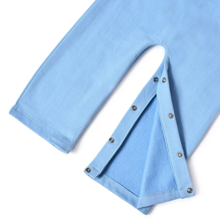 Misty Clear Sky Brushed Fleece Dungaree Set