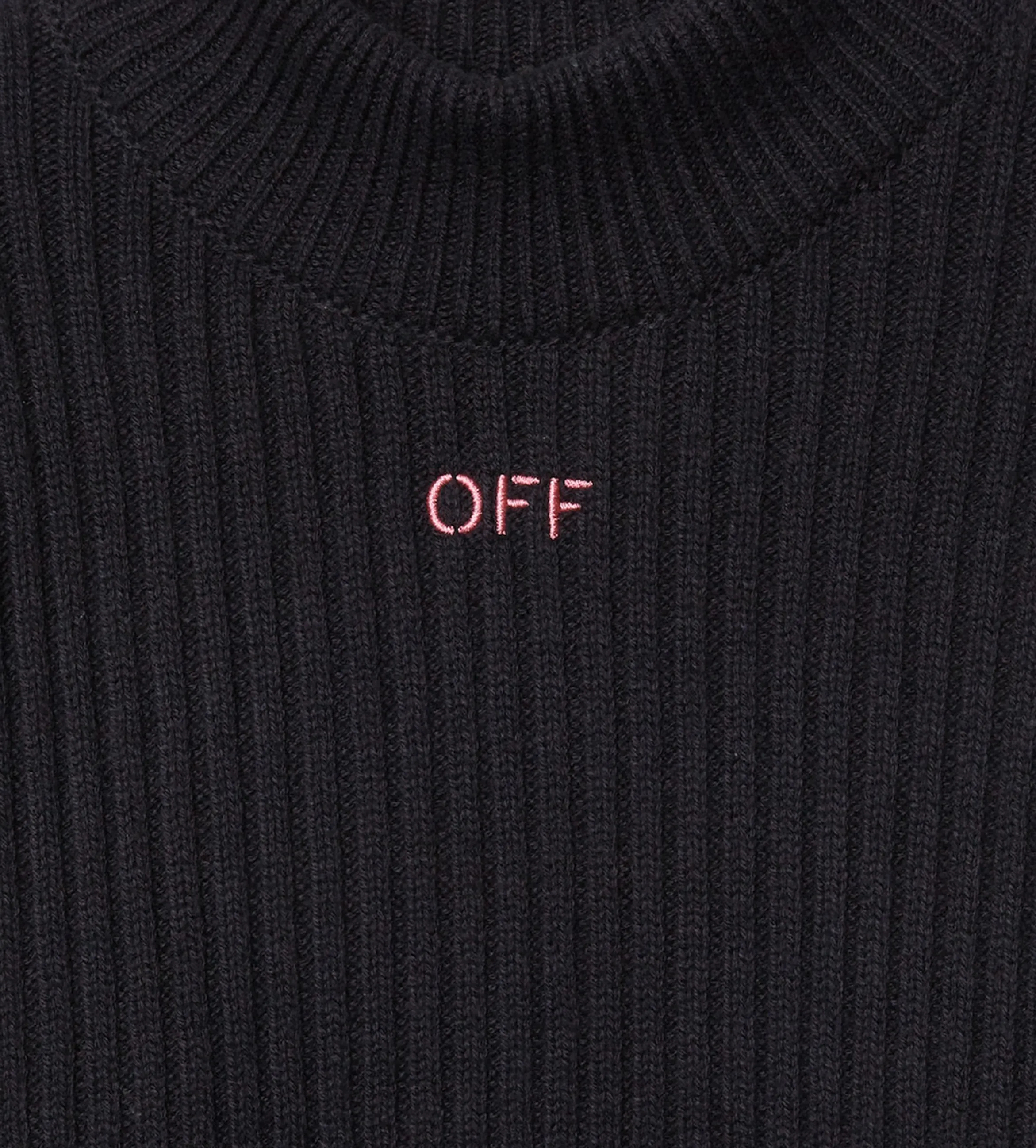 Off Stamp Ribbed Top Black