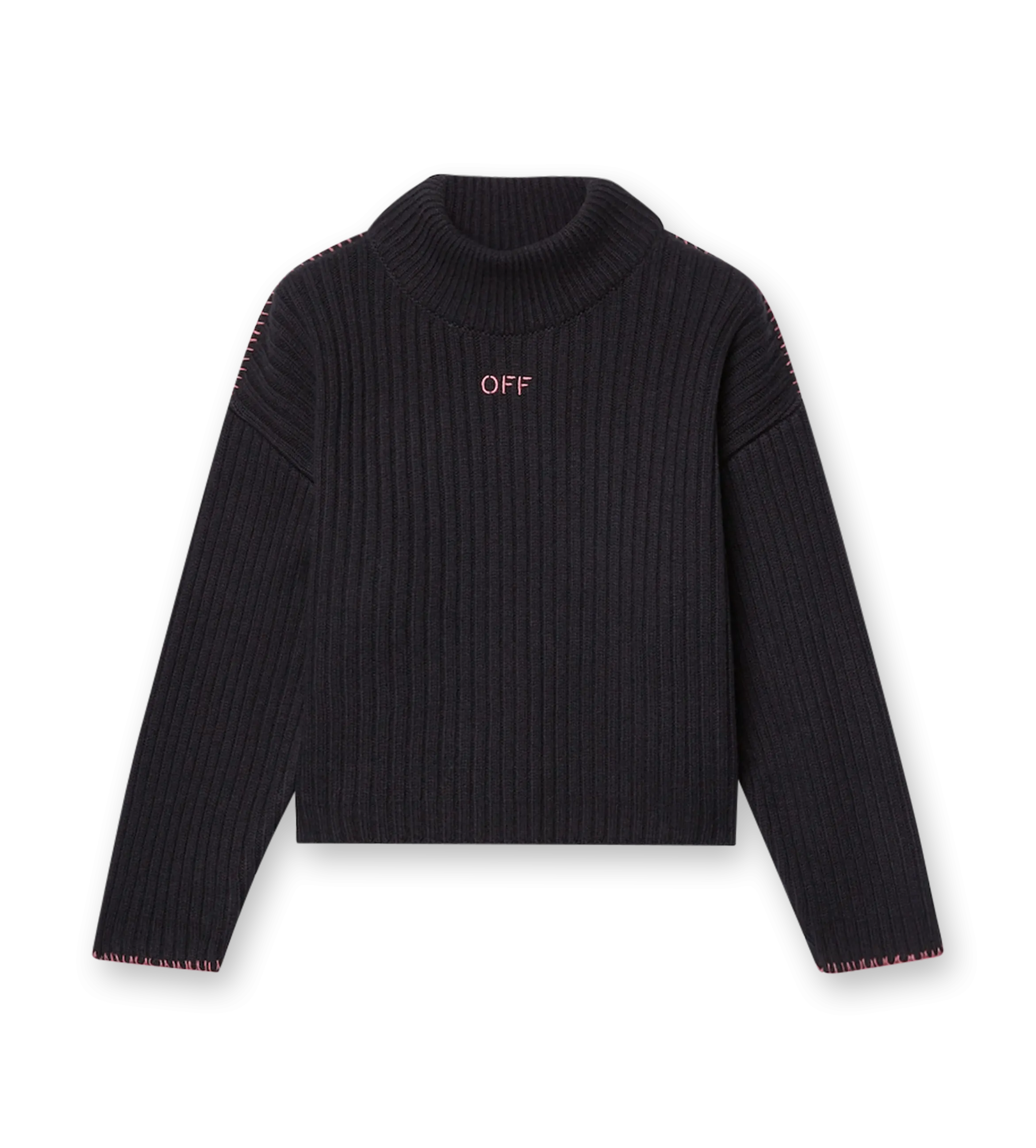 Off Stamp Ribbed Top Black