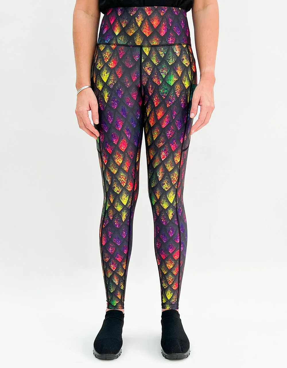 Rainbow Dragon Scales Activewear   Pockets