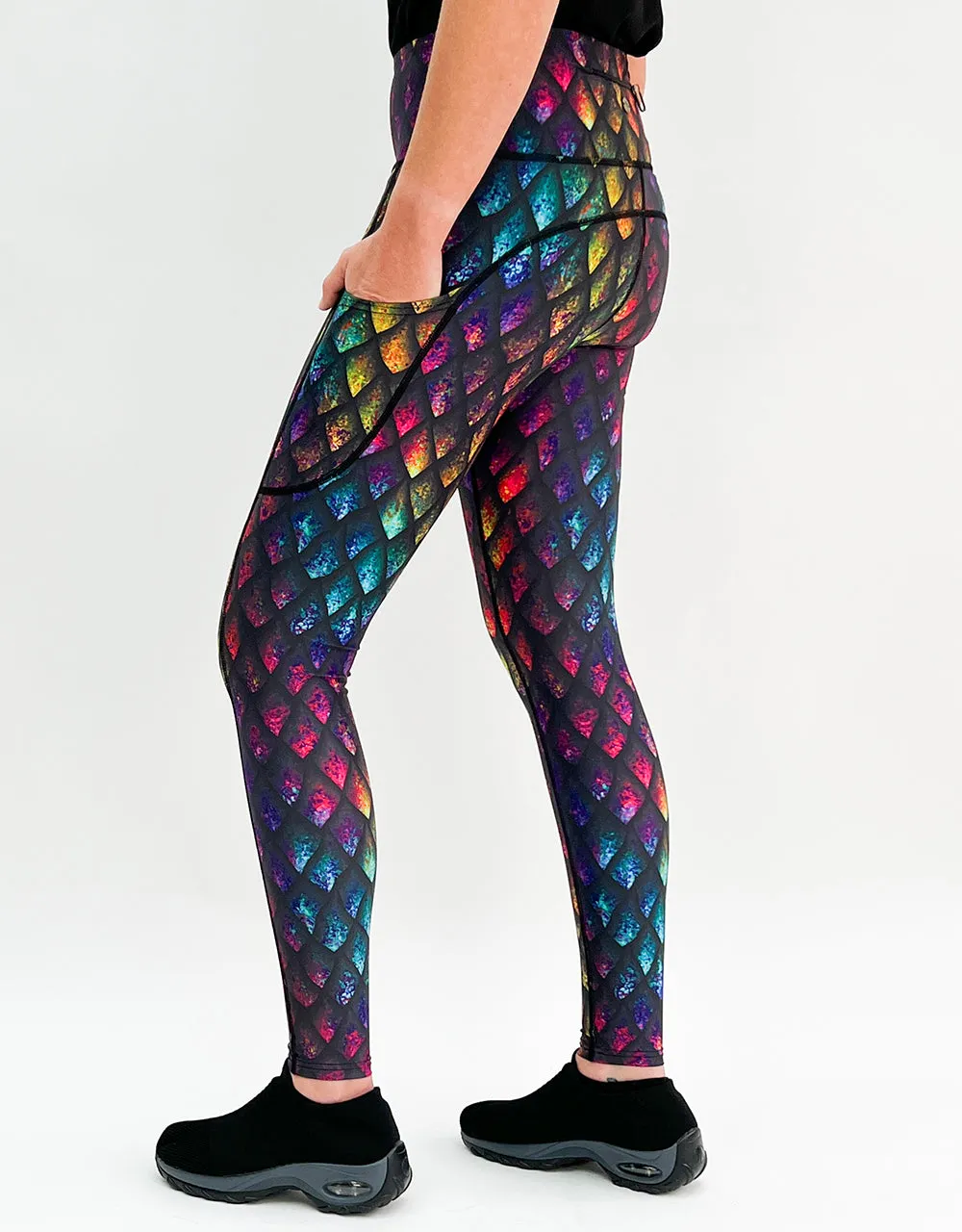 Rainbow Dragon Scales Activewear   Pockets