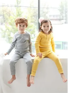 ST280 High quality 2016 children clothing set girl kids night pajama boys pajamas suit green / pink / yellow /  white 5 colors