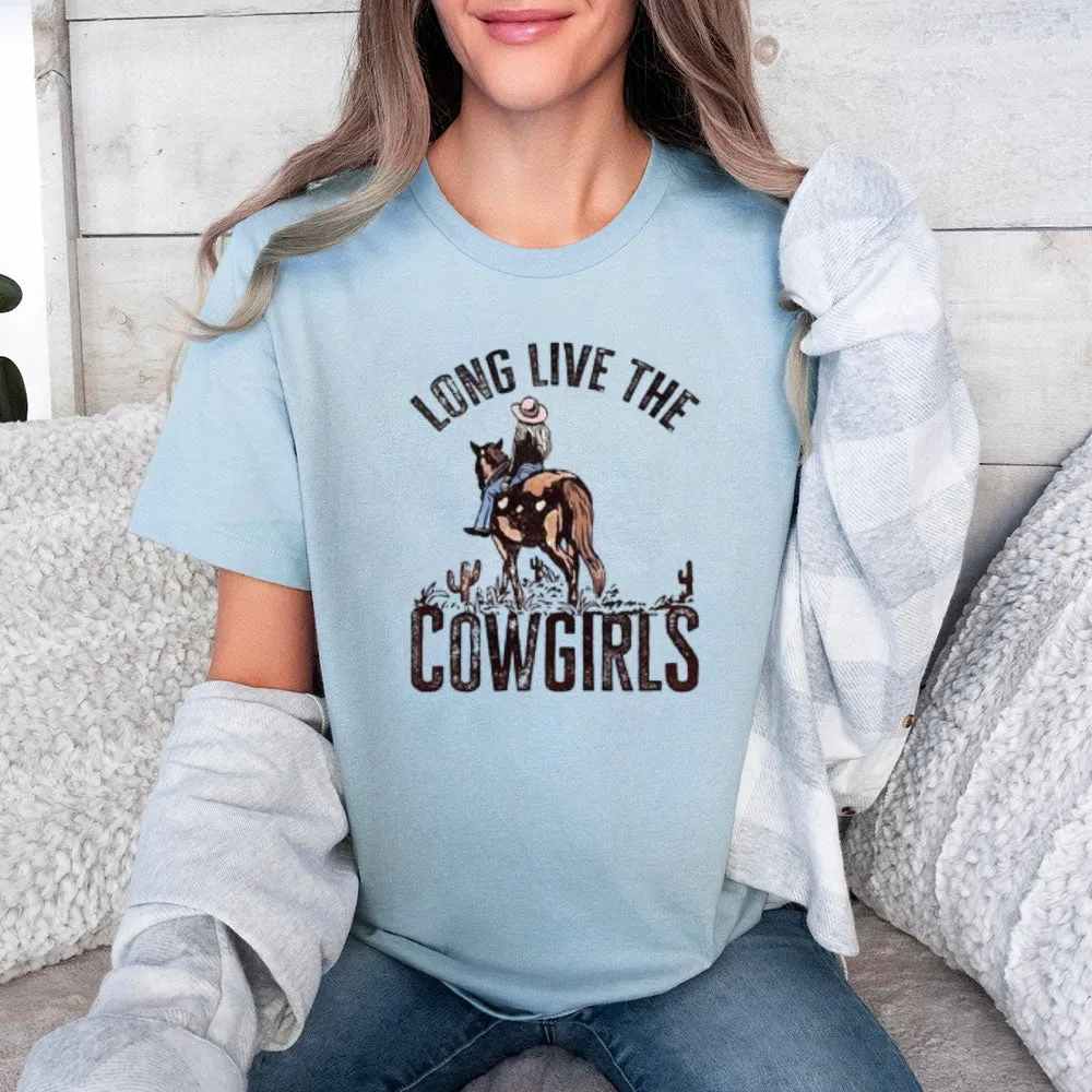 Women Long Live The Cowgirl Print Graphic T-shirt