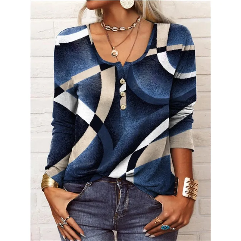 Women's Fall/Winter Loose Long Sleeve T-Shirt Fashion