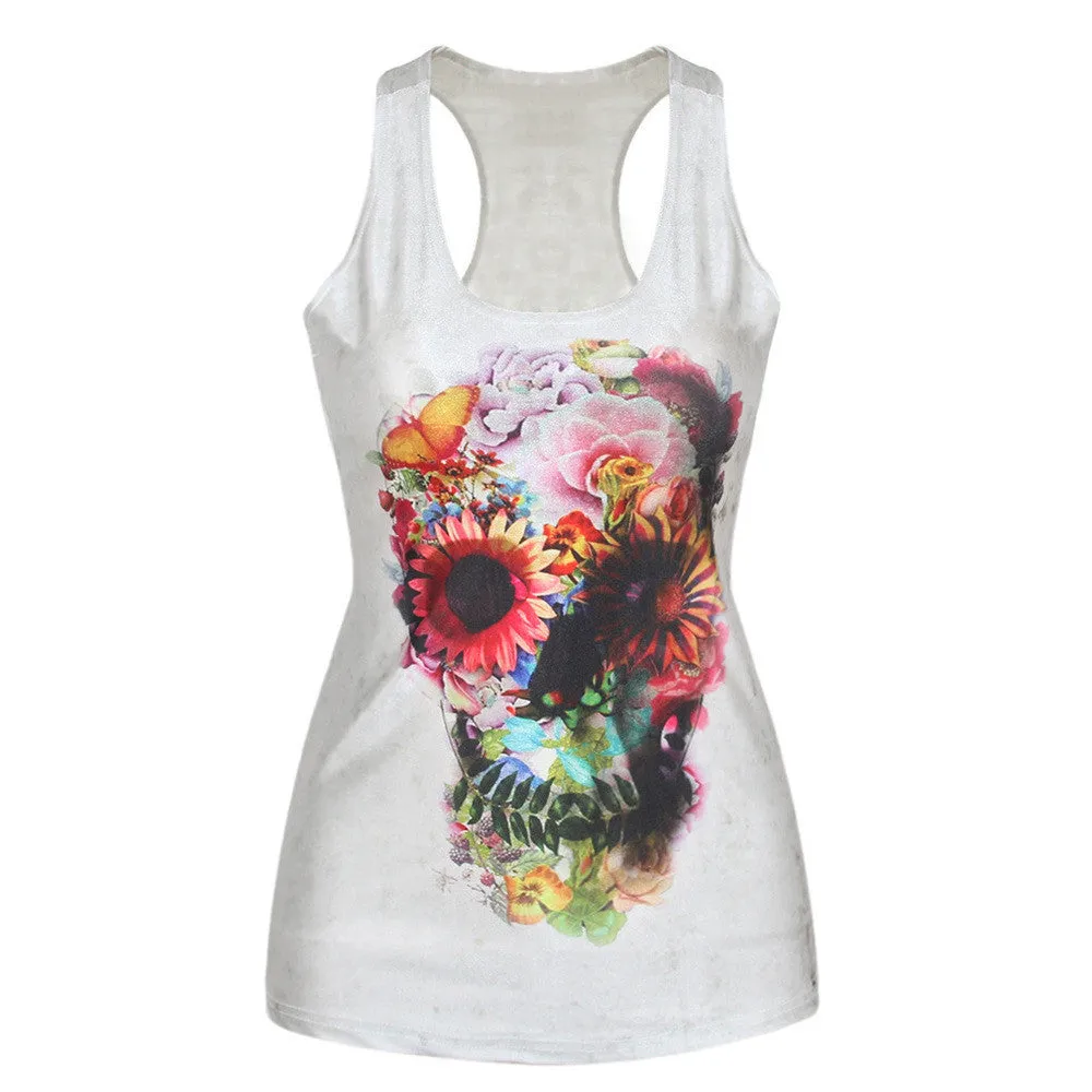 Women's Summer Style T Shirt Punk Club Sleeveless Costume 3D T-Shirts Women Fashion Leisure Vest